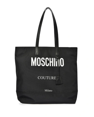 Moschino Men's Logo-print Tote Bag In Black Multi