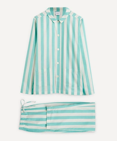 Nufferton Uno Turquoise And White Striped Pyjamas In Turquoise & White