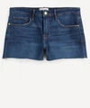 Frame Le Cut Off Mid-rise Fitted Raw Hem Denim Shorts In Clint