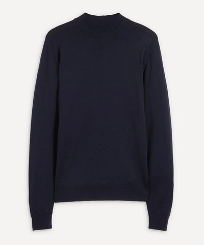 John Smedley Harcourt High-neck Wool Jumper In Midnight