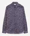 Liberty Mens Classic Fit Tana Lawn Shirt In Donna-leigh In Navy