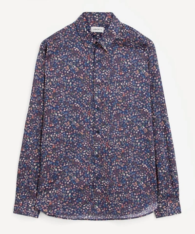 Liberty Mens Classic Fit Tana Lawn Shirt In Donna-leigh In Navy