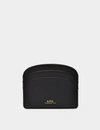 APC DEMI-LUNE CARD HOLDER - A.P.C. - BLACK - LEATHER