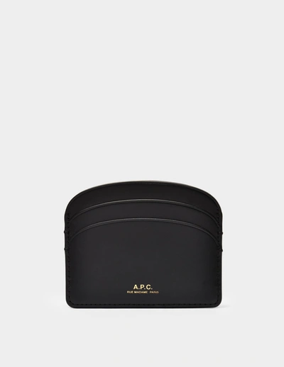 APC DEMI-LUNE CARD HOLDER - A.P.C. - BLACK - LEATHER