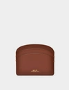 Apc Demi-lune Card Holder - A.p.c. - Hazelnut - Leather In Brown