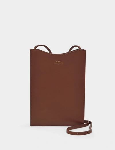 APC NECK POUCH JAMIE CROSSBODY - A.P.C. - HAZELNUT - LEATHER