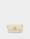 Demellier Midi Alexandria Leather Shoulder Bag In Beige