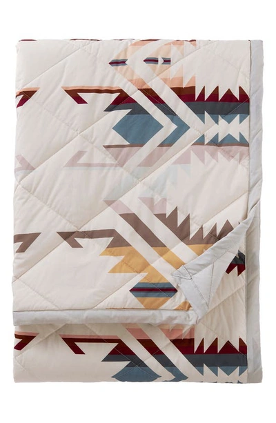 Pendleton Sunset Canyon Roll-up Throw Blanket In White Sands