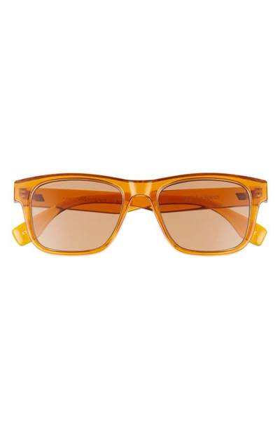 Le Specs Hamptons Hideout 53mm Square Sunglasses In Amber/ Light Brown Mono