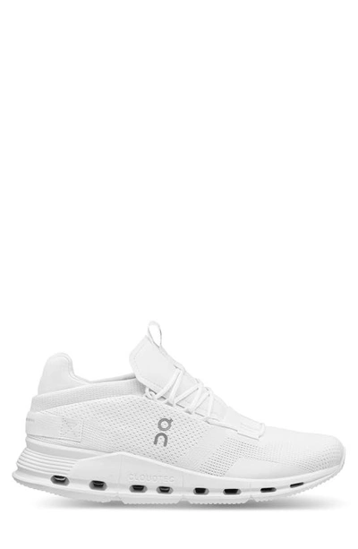 On Cloudnova Rubber-trimmed Mesh Running Sneakers In All White
