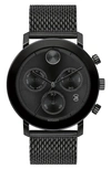 Movado Bold Evolution Chronograph Mesh Strap Watch, 42mm In Black