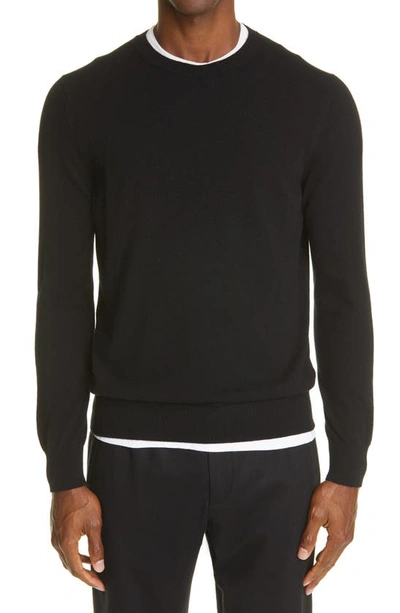 Ermenegildo Zegna Fine-knit Cashmere-silk Blend Jumper In Black