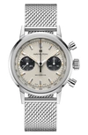 Hamilton Men's Swiss Intra-matic Chronograph H Stainless Steel Mesh Bracelet Watch 40mm In Stainless Steel