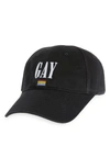 BALENCIAGA GAY PRIDE EMBROIDERED BASEBALL CAP,670811410B2