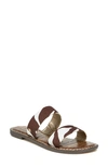 Sam Edelman Gala Two Strap Slide Sandal In Brown/ Brown Fabric