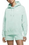 Nike Sportswear Fleece Hoodie In Barely Green/ White