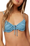 O'neill Avalon Saltwater Solid Underwire Bikini Top In Dark Cameo Blue