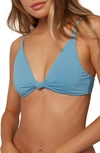 O'neill Pismo Saltwater Solid Bikini Top In Dark Cameo Blue
