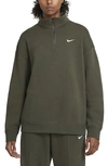 Nike Sportswear Quarter Zip Pullover In Cargo Khaki/ White