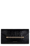 Strathberry Multrees Croc Embossed Leather Wallet On A Chain In Black