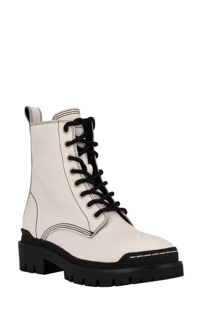 Marc Fisher Ltd Kassy Combat Boot In Chic Cream Leather