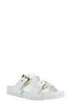 Guess Felda Slide Sandal In White Faux Leather