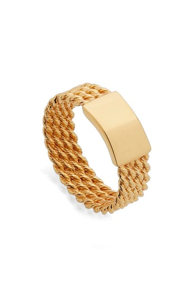 Monica Vinader 18ct Gold Plated Vermeil Silver Corda Ring