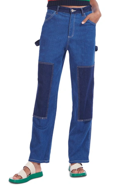 STAUD MIXED DENIM PAINTER PANTS,315-6181