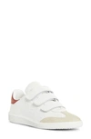 Isabel Marant Beth Tricolor Mix-leather Low-top Sneakers In White,red