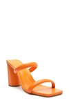 Schutz Ully Leather Sandal In Bright Tangerine