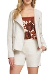 DKNY SPORTSWEAR DKNY SPORT LINEN & COTTON MOTO JACKET,P0ECEEVA