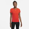 Nike Dri-fit Adv Aura Women's Slim-fit Short-sleeve Top In Chile Red