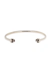 Alexander Mcqueen Silver-tone Metal Skull-embellished Cuff Bracelet In Silver