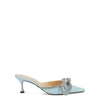 MACH & MACH 65 LIGHT BLUE GLITTERED LEATHER MULES,4070032
