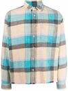 John Elliott Hemi Point Sur Check Oversize Cotton Button-up Shirt In Blau