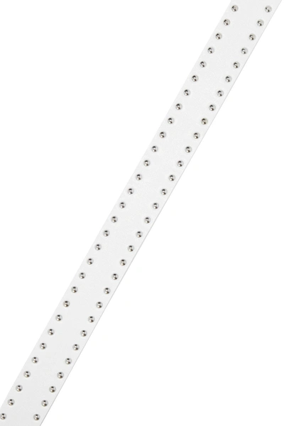 Iro Gordie Studded Leather Belt In White