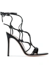 Gianvito Rossi Giza 105 Lace-up Leather Sandals In Schwarz