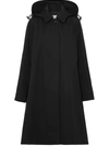 Burberry Cotton Gabardine Hooded Car Coat In Schwarz