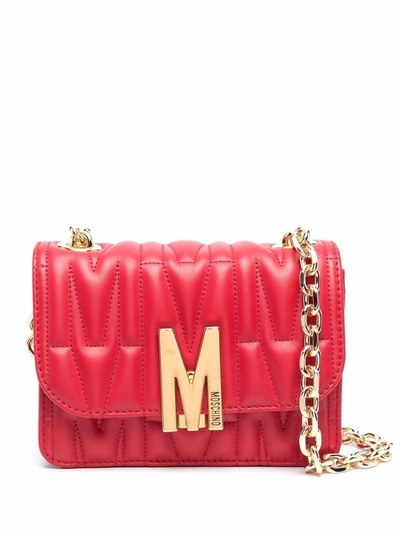 Moschino Monogram-quilted Shoulder Bag In Schwarz