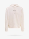 Jil Sander Cropped Logo Printed Hoodie In White