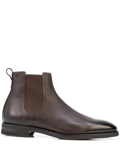 Bally Scavone Leather Ankle Boots In Brown