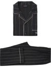 ERMENEGILDO ZEGNA STRIPED LYOCELL PYJAMA SET