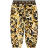 Versace Baby Printed Stretch-cotton Leggings In Gold