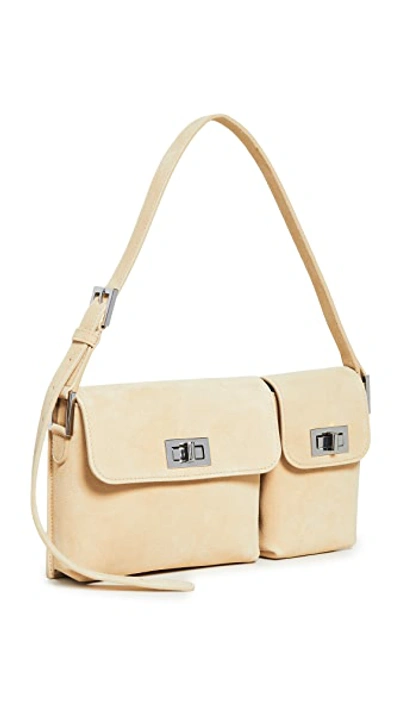 By Far Billy Glossed-leather Shoulder Bag In Beige