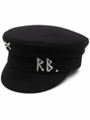Ruslan Baginskiy Crystal-embellished Baker-boy Hat In Black