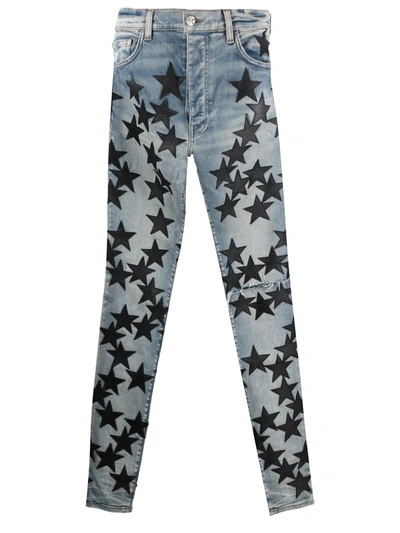 Amiri Chemist Leather Star Jeans Clay Indigo In Blue | ModeSens