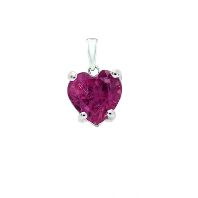 Dazzling Rock Dazzlingrock Collection 14k 6 Mm Heart Cut Ruby Ladies Heart Shaped Pendant In Gold Tone,red,white