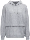 BRUNELLO CUCINELLI WOOL AND CASHMERE GRAY HOODIE