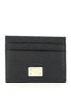 DOLCE & GABBANA LEATHER CARD HOLDER WITH LOGO PLAQUE