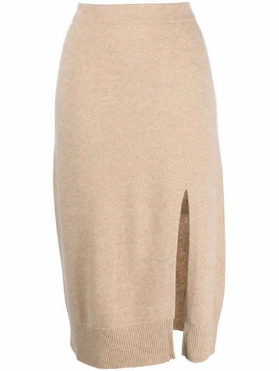 Lorena Antoniazzi Straight-leg Knitted Skirt In Nude